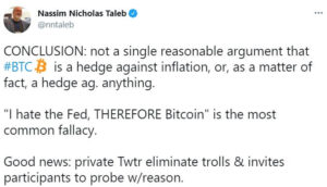 Read more about the article ‘Bitcoin is not a hedge against anything,’ concludes ‘Black Swan’ author Nassim Taleb