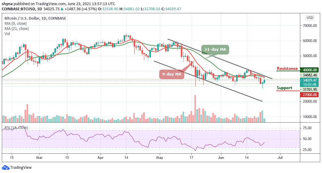 Read more about the article Bitcoin Price Prediction: BTC/USD Jumps Back to $34,000