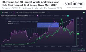 Read more about the article Buying Spree: The Top 10 Ethereum Wallets Now Own 20.58% of ETH’s Supply