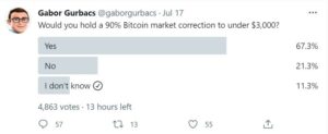 Read more about the article Nearly 70% Would HODL Bitcoin if it Drops Below $3K: Twitter Poll