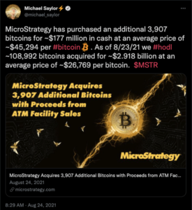 Michael Saylor’s MicroStrategy Buys 3,907 More Bitcoin as Total Investment Nears  Billion