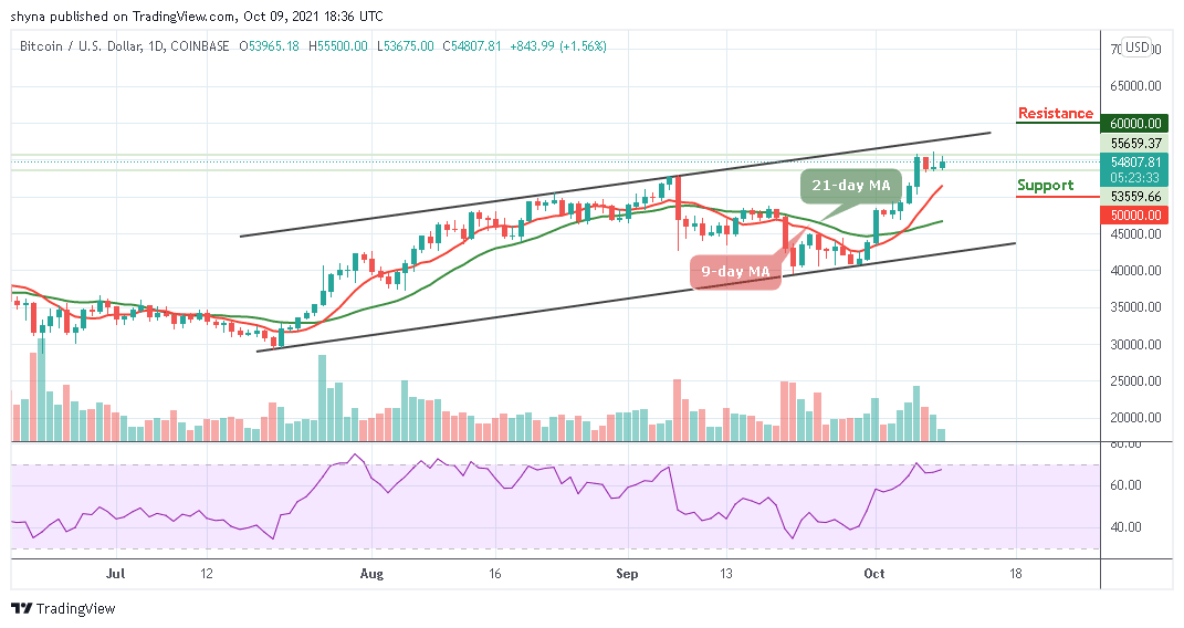 You are currently viewing Bitcoin Price Prediction: BTC/USD Breaks Above $55,000 Once Again