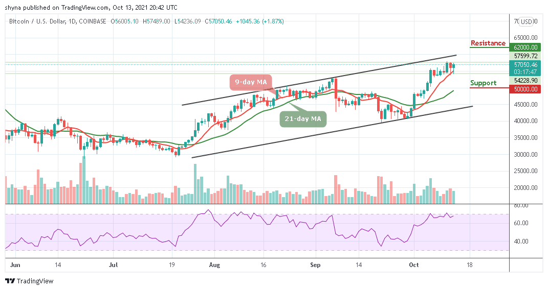 You are currently viewing Bitcoin Price Prediction: BTC/USD Flirts Around $57,000 Resistance