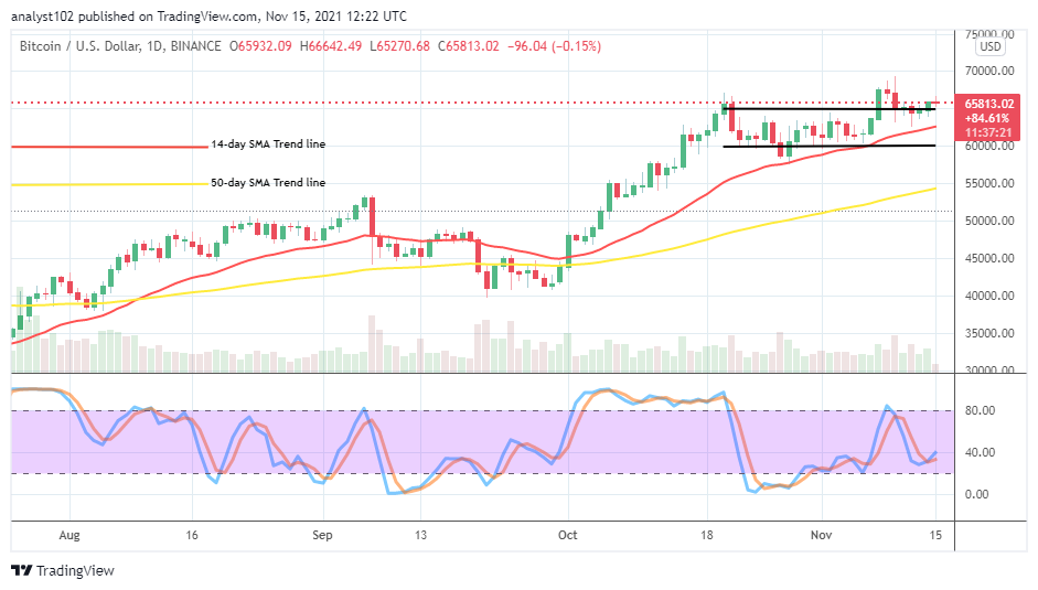 You are currently viewing Bitcoin (BTC/USD) Market Pushes Upside at $65,000 Upper Range-Line