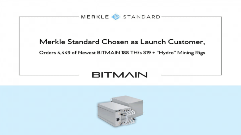 You are currently viewing Merkle Standard Chosen as Launch Customer, Orders 4,449 of Newest BITMAIN 188 TH/S S19 + “Hydro” Mining Rigs