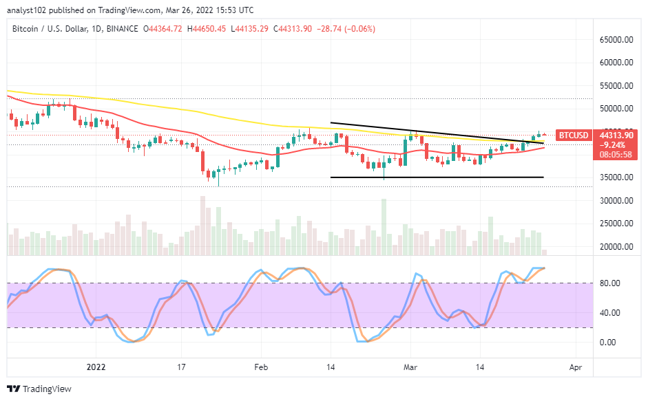 You are currently viewing Bitcoin (BTC/USD) Market Closely Averages $45,000 Resistance