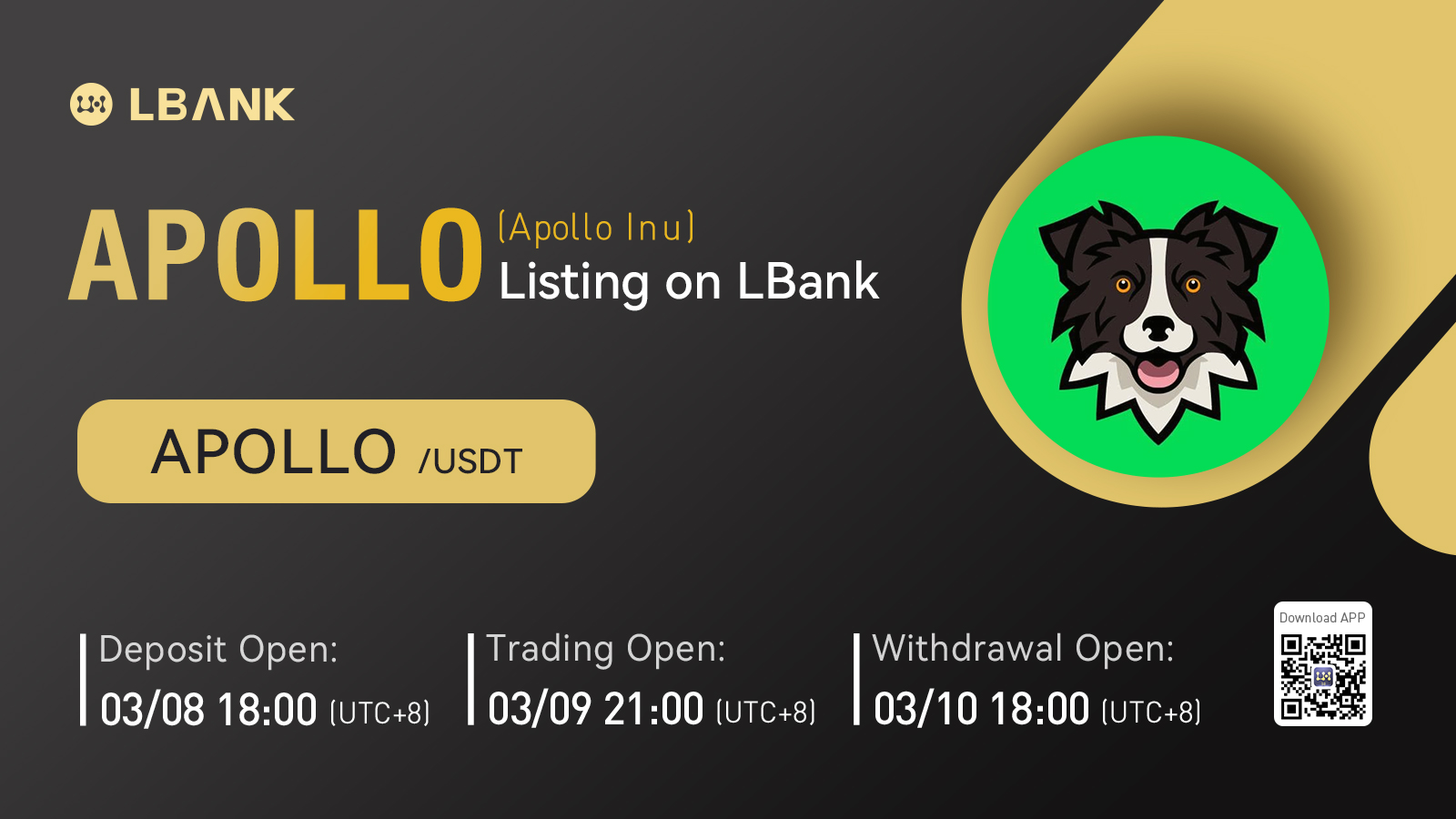 You are currently viewing LBank Exchange Will List Apollo Inu (APOLLO) on March 9, 2022