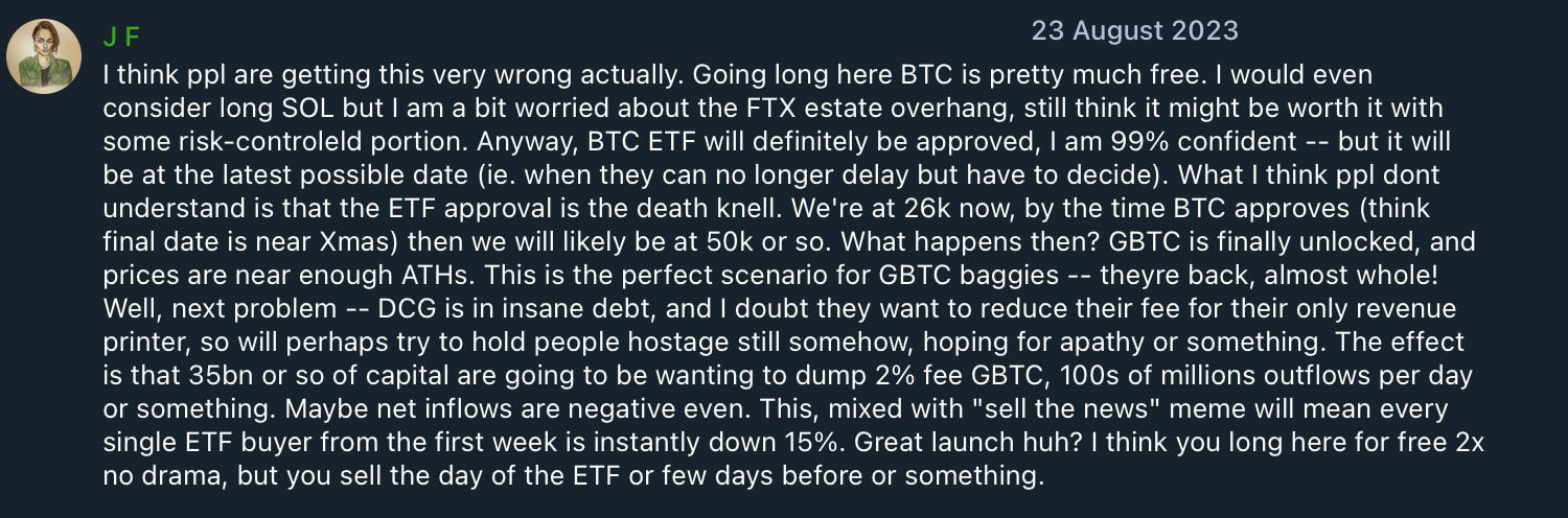 You are currently viewing Old Cobie post surfaces predicting the Bitcoin ETF run up scenario almost on the dot