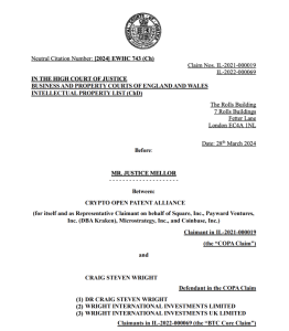 Read more about the article Judge Imposes Worldwide Asset Freeze on Fake Satoshi Craig Wright