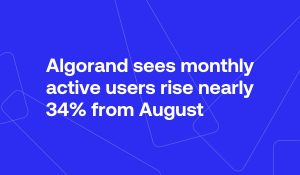 Read more about the article Algorand Sees Monthly Active Users Rise Nearly 34% From August