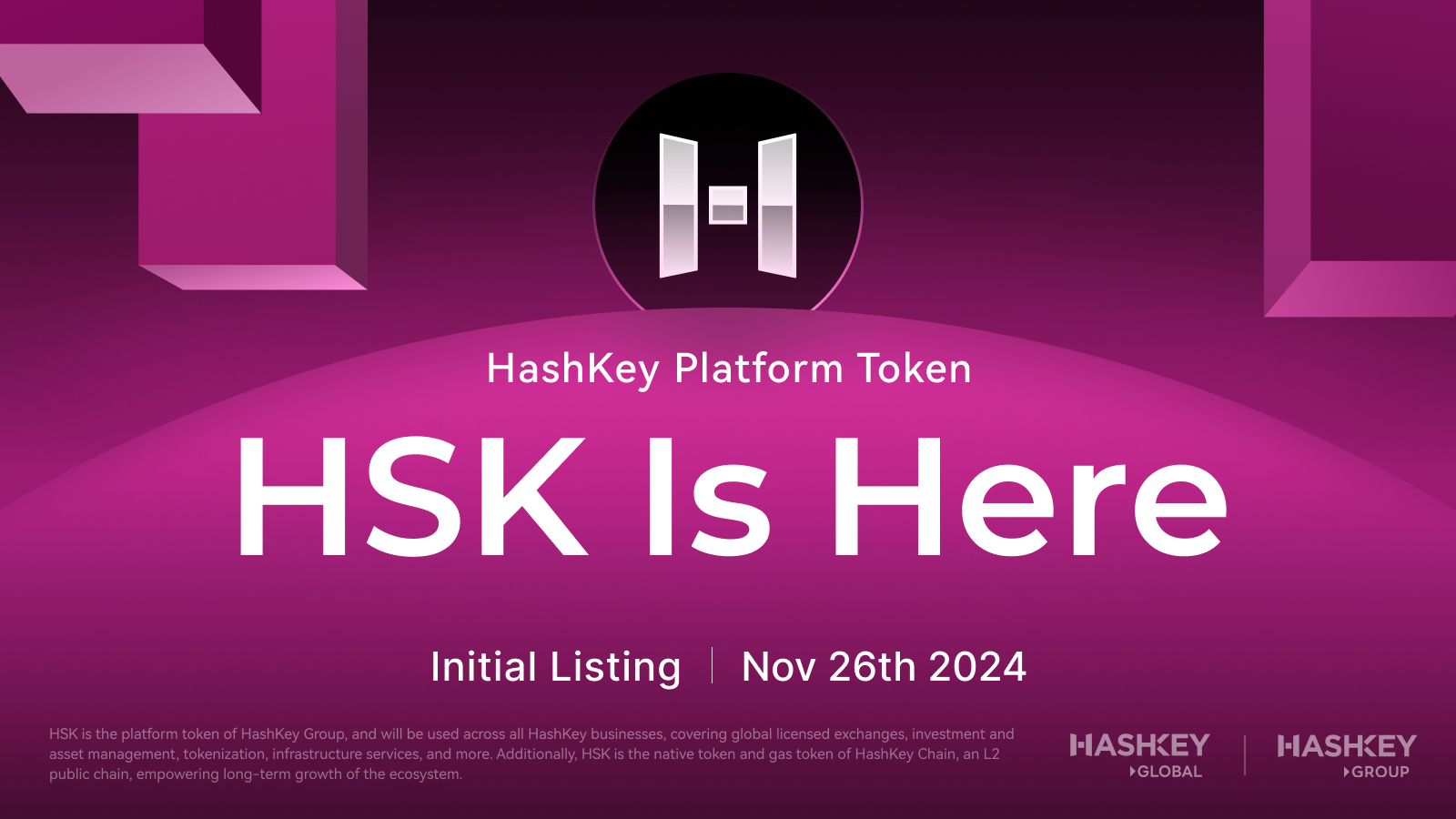 You are currently viewing HashKey Global to Initially List HSK, the HashKey Platform Token