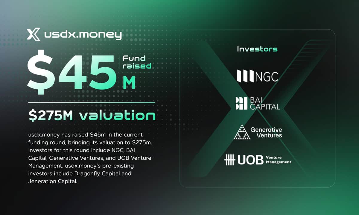 You are currently viewing usdx.money Secures $45m New Financing at $275m Valuation