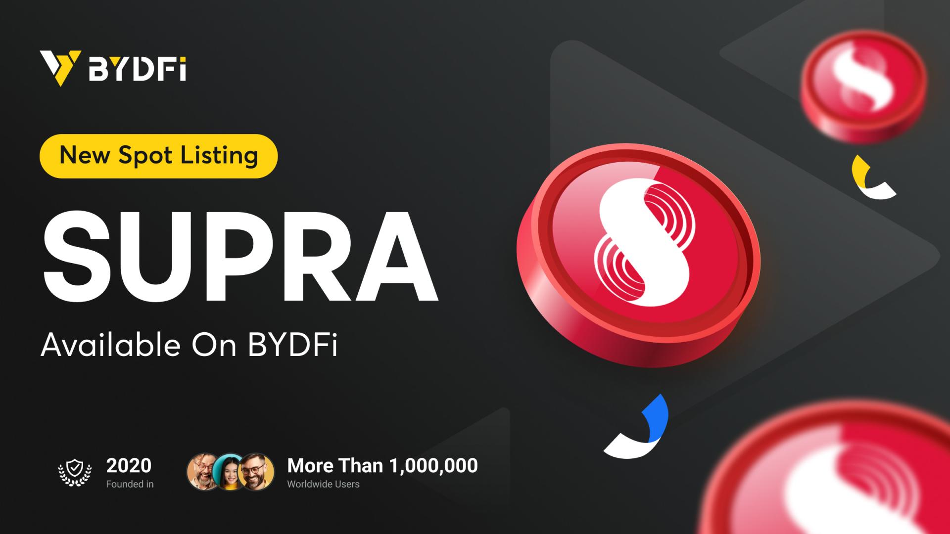 You are currently viewing $SUPRA Token Lists on BYDFi with 304.30% Weekly Price Increase