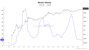 Read more about the article Bitcoin velocity hits 12-year low as institutional demand drives up price