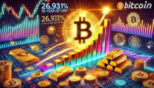 Read more about the article Bitcoin’s 26,931% 10-Year Return Crushes Stocks and Gold, New Analysis Shows