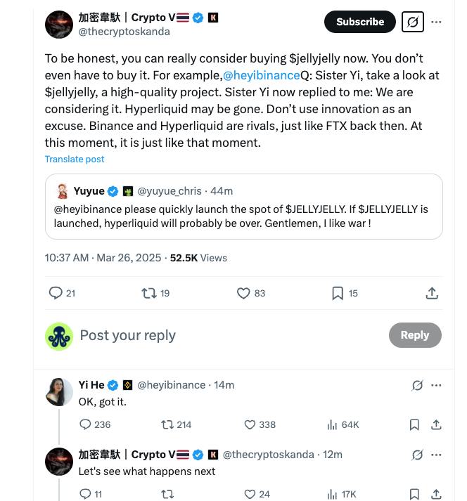 You are currently viewing Binance listing manipulated Jelly token spurs ‘FTX-like’ takedown rumors for HyperLiquid