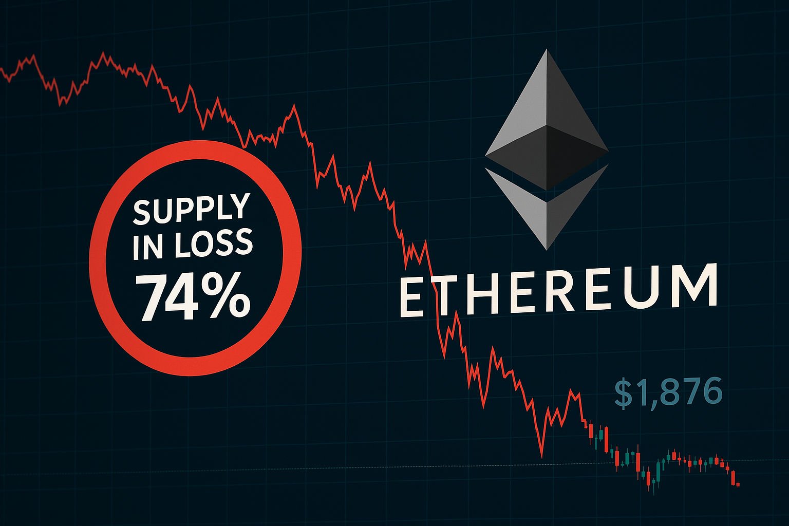 You are currently viewing Ethereum Struggles: 74% of ETH Supply in Loss—Can It Recover?