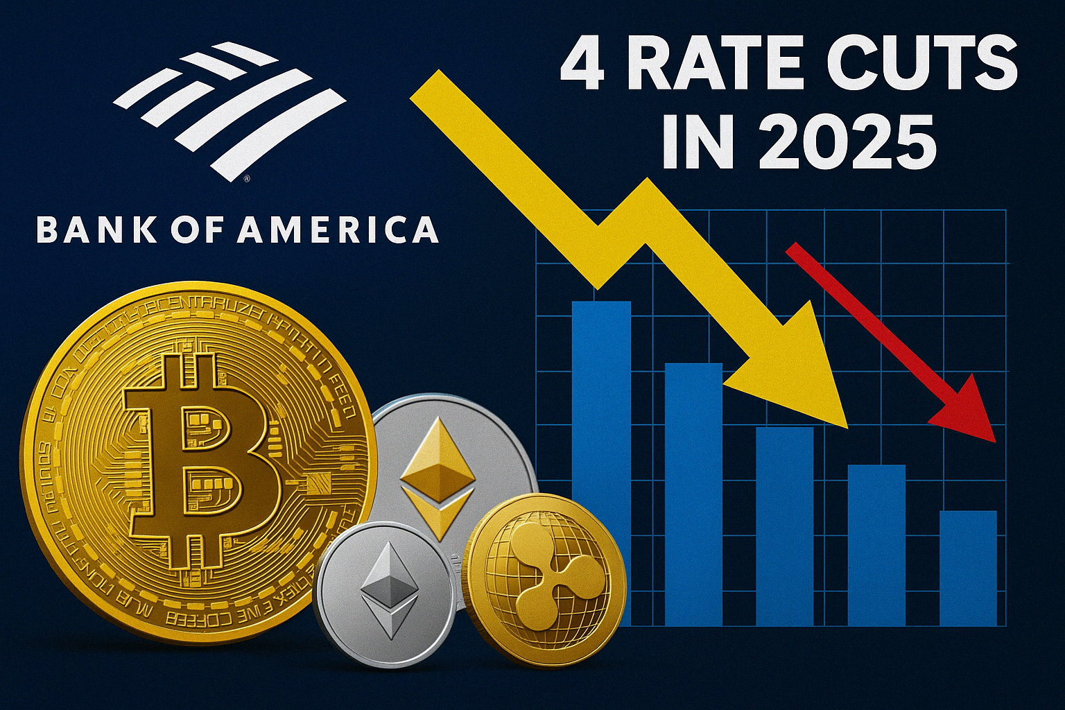 Read more about the article Bank of America Expects 4 Rate Cuts in 2025: What It Means for Crypto Prices