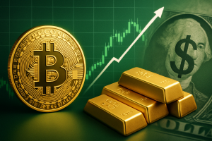 Read more about the article Bitcoin Mimics Gold’s Rise Amid Dollar Weakness — What Traders Should Know for 2025