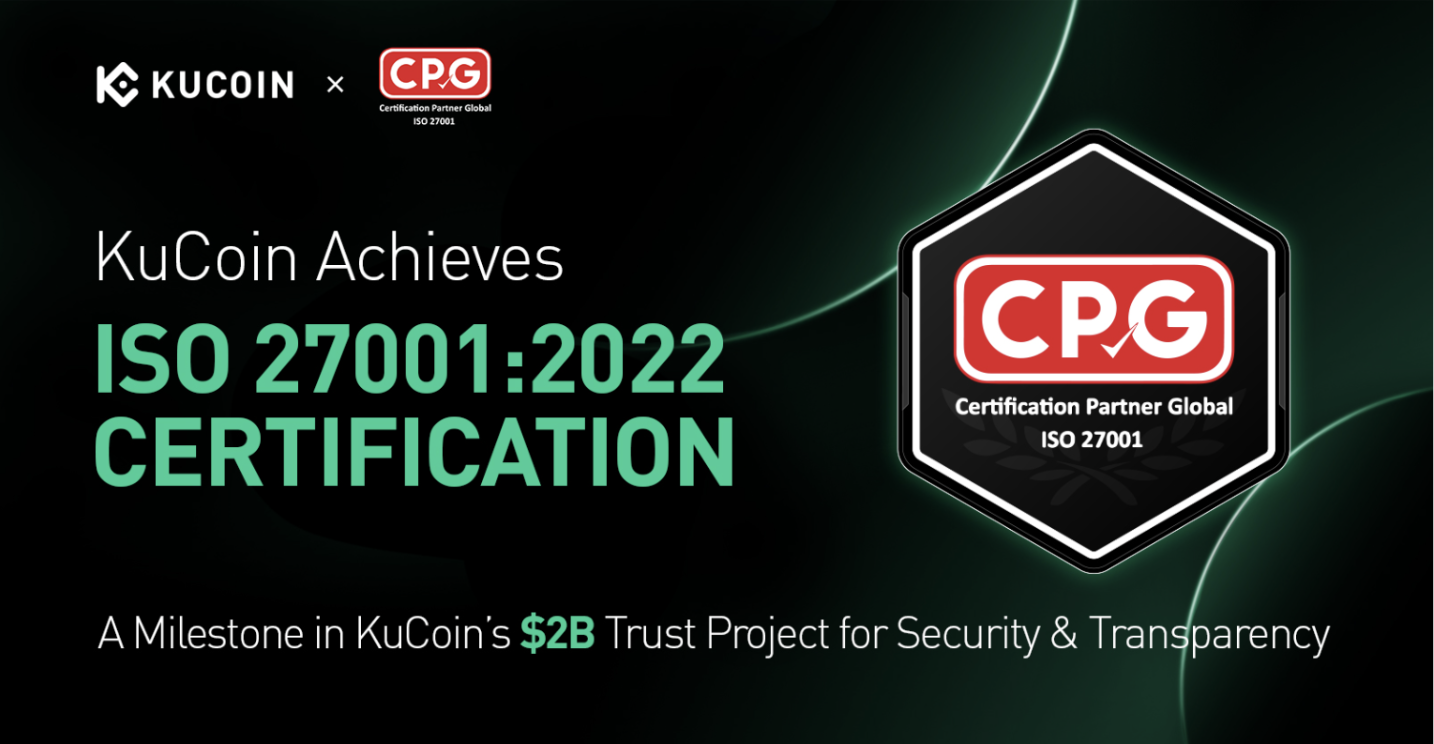 You are currently viewing KuCoin Secures ISO 27001:2022 Certification, Reinforces $2 Billion Trust Project