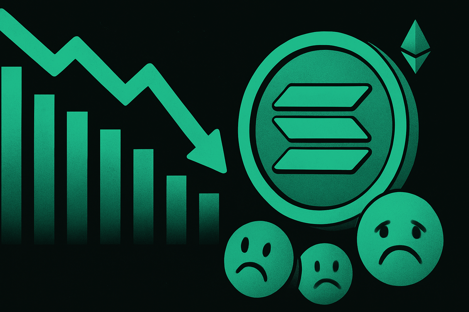 Read more about the article Solana Signals Sharp 40% Drop Against Ethereum Amid Memecoin Slump