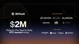 Read more about the article BitVault Raises $2 Million From GSR, Gemini and Auros To Launch BTC-Backed Money