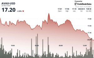 Read more about the article AVAX Underperforms Broader Crypto Market as Short-Term 'Double Top' Pattern Emerges