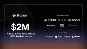 Read more about the article BitVault Raises $2M from GSR, Gemini, and Auros to Launch BTC-Backed Money