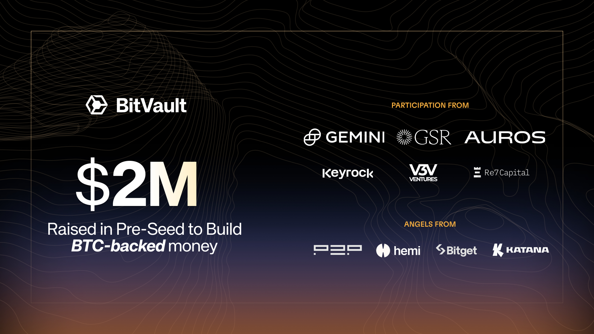 You are currently viewing BitVault Raises $2M from GSR, Gemini, and Auros to Launch BTC-Backed Money