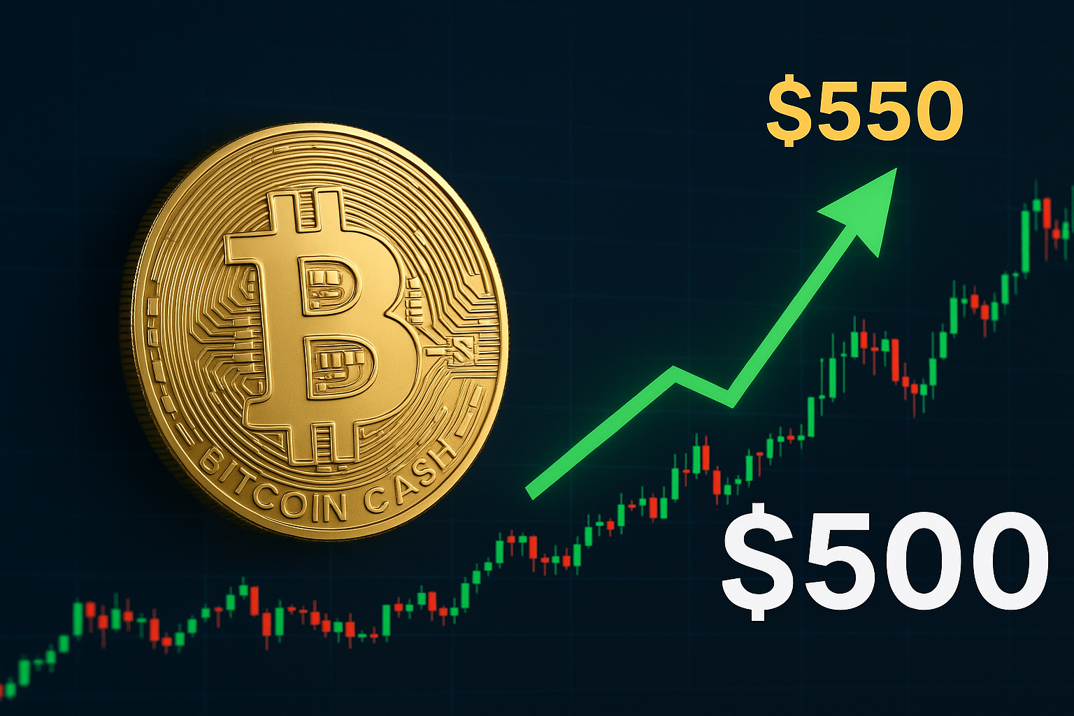 You are currently viewing Bitcoin Cash Hits $500 after a massive 5% 24HR Rally- 550 next Before August 2025?
