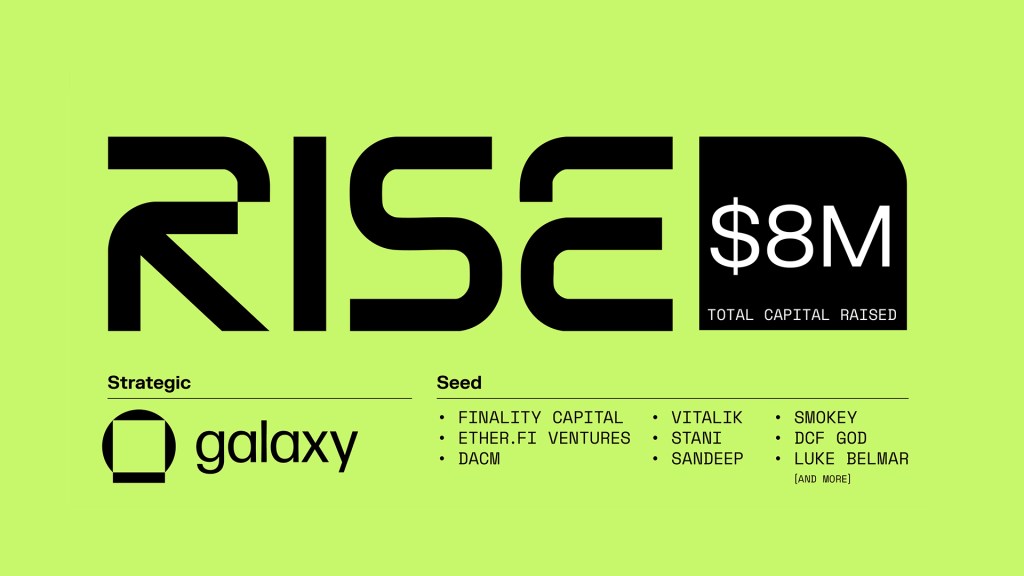 You are currently viewing Galaxy Ventures Backs RISE Chain, $8M Raised to Launch Fastest Zone for Real-Time Apps on Ethereum