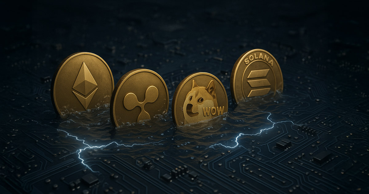 Read more about the article Ethereum, XRP, Dogecoin, Solana hit by $384 million in largest liquidation day since February