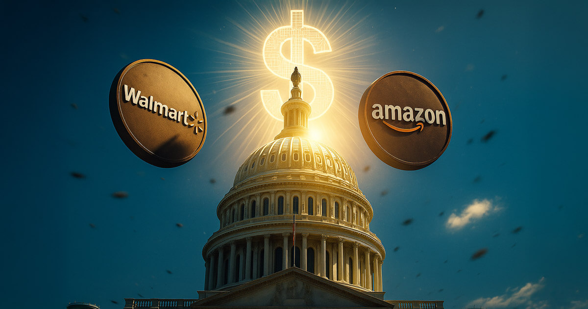 You are currently viewing Walmart & Amazon eye $14B in savings by launching corporate stablecoin as US GENIUS legislation nears