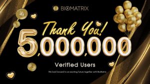 Read more about the article BioMatrix Surpasses 5 Million Verified Users, Setting New Standards for Real Human Engagement in Web3