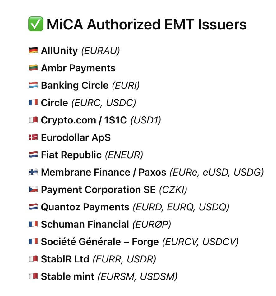 Read more about the article EU grants MiCA licenses to 53 crypto firms, Tether and Binance left behind