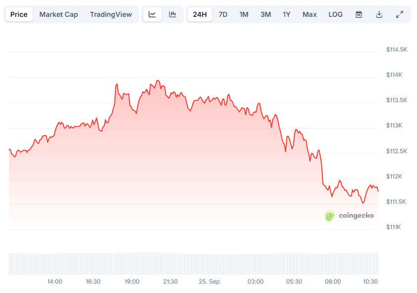 You are currently viewing Bitcoin (BTC) Tumbles Below $112K, Ethereum (ETH) Down 13% Weekly: Market Watch