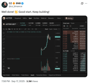 Read more about the article ASTER Explodes 40% Daily as ‘Perp DEX Meta’ Runs Wild
