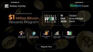 Read more about the article bepay money to Launch $1 Million Bitcoin Rewards Program at Invest Web3 Forum Dubai 2025