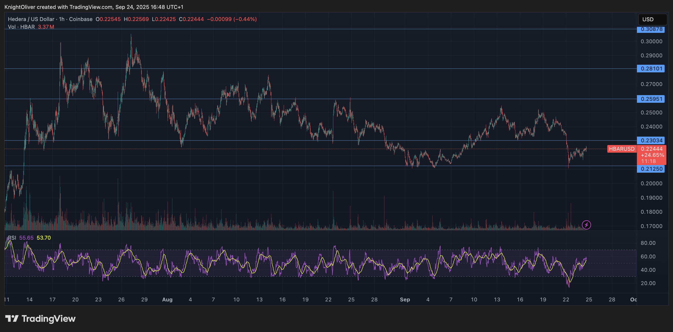 You are currently viewing HBAR Plunges to $0.217 Before Staging Strong Recovery Rally