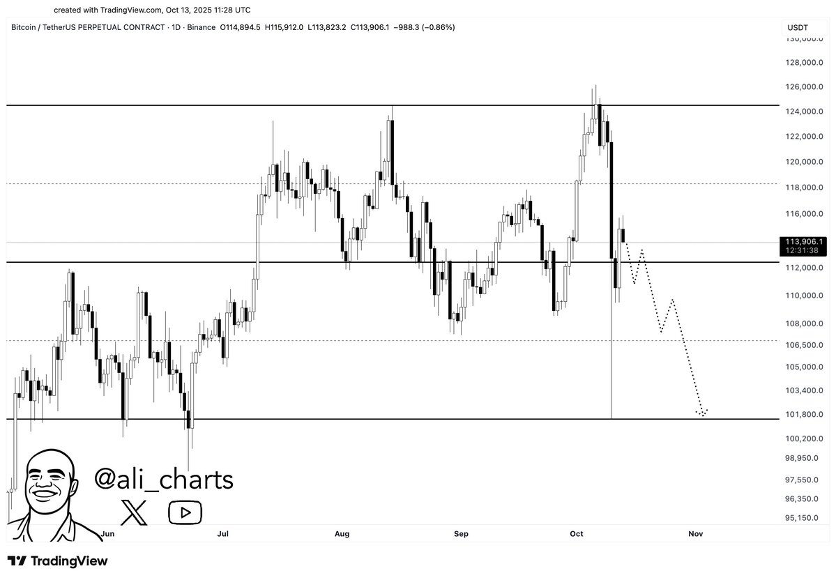 You are currently viewing $100K BTC? Bitcoin Chart Signals Possible Pullback Amid Volatility