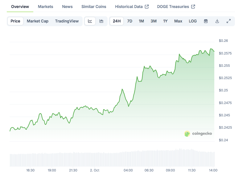 You are currently viewing Dogecoin Holds $0.25 Support: Here Are the Next DOGE Price Levels to Watch