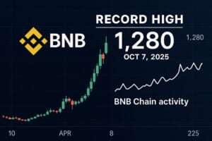 Read more about the article Bnb record high fuels debate as BNB Chain activity surges