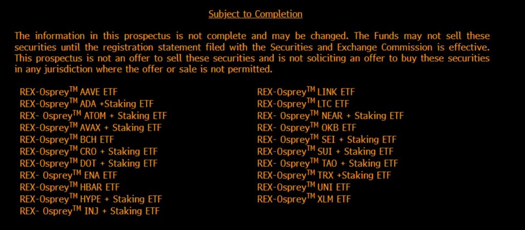 You are currently viewing REX-Osprey and Defiance file 27 crypto ETFs, including staking and 3x leverage