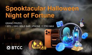 Read more about the article BTCC Exchange Announces Halloween Night of Fortune with Bitcoin, Gold Bars & iPhone 17 Prizes