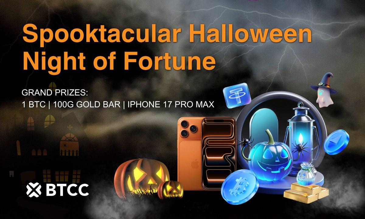 You are currently viewing BTCC Exchange Announces Halloween Night of Fortune with Bitcoin, Gold Bars & iPhone 17 Prizes