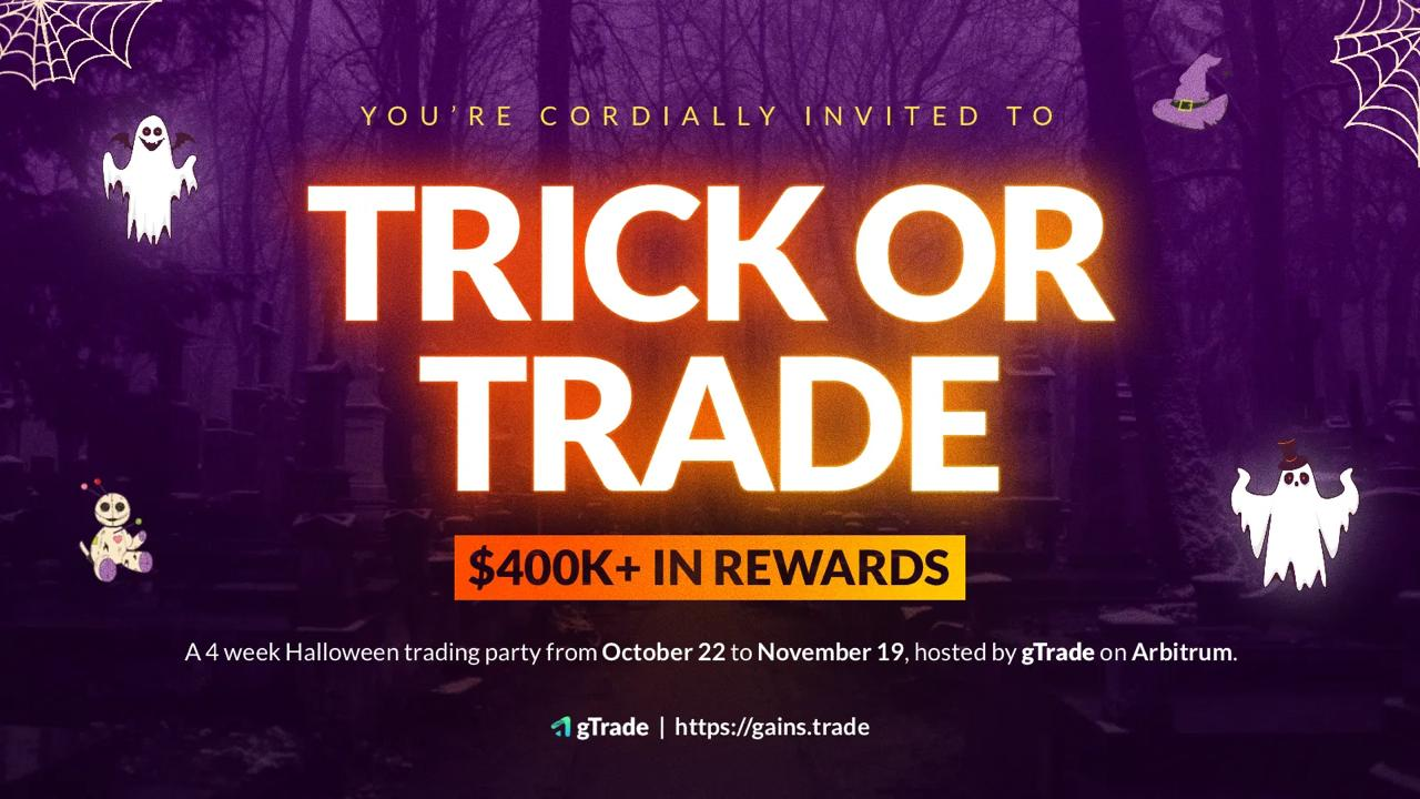You are currently viewing gTrade Unveils $400,000 “Trick or Trade” Halloween Contest on Arbitrum