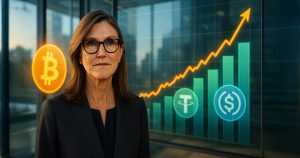 Read more about the article Cathie Wood revises Bitcoin forecast as stablecoins gain ground