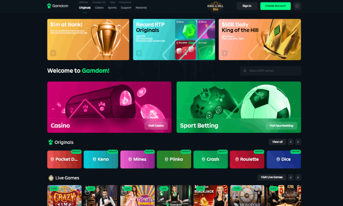 You are currently viewing Gamdom Introduces 100% Return to Player Across All Original Crypto Casino Games