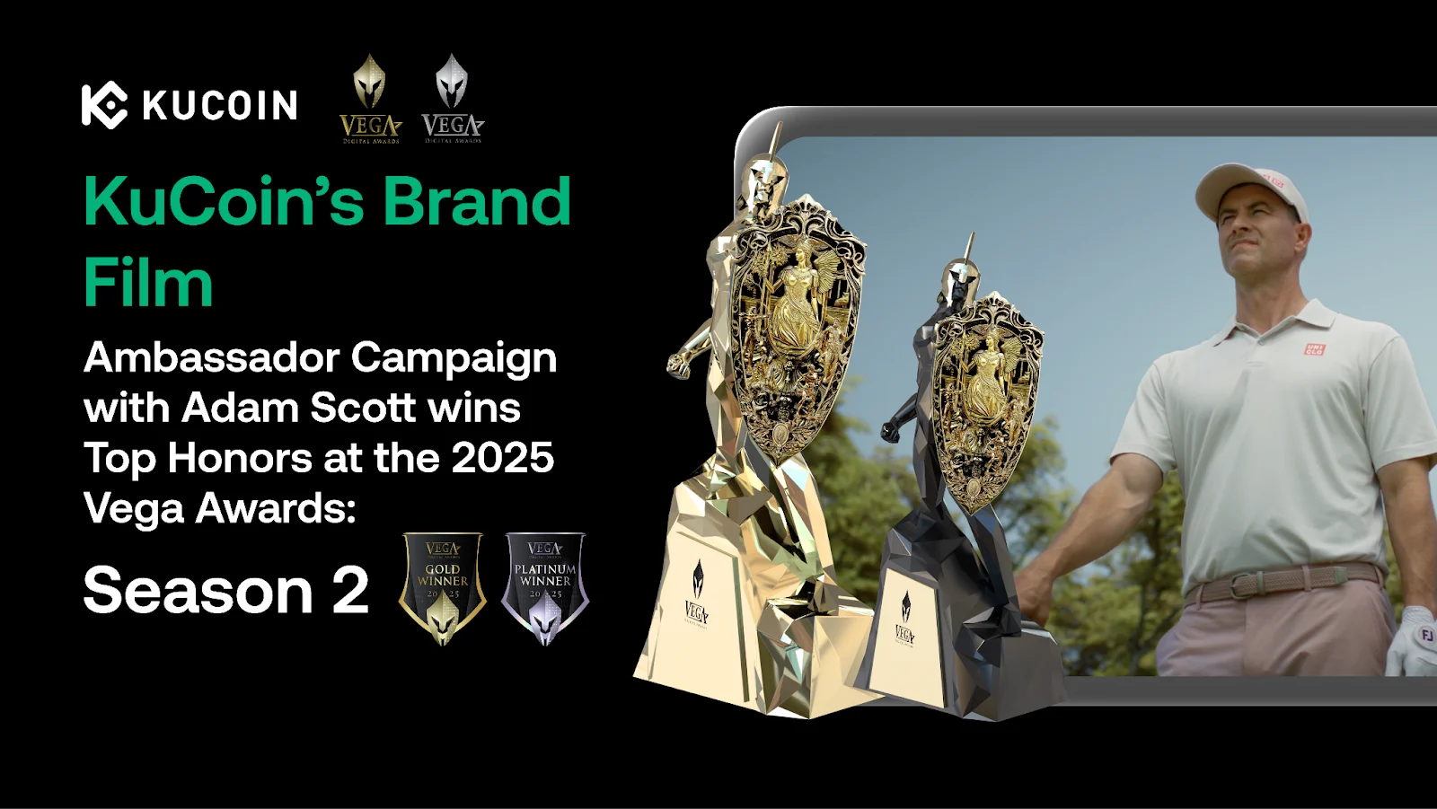 You are currently viewing KuCoin and Casual Films Earn Top Honors at 2025 Vega Digital Awards for Brand Film Featuring Golfer Adam Scott