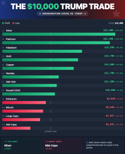 Read more about the article The $10,000 Trump Trade: What Actually Made Money Since Inauguration Day